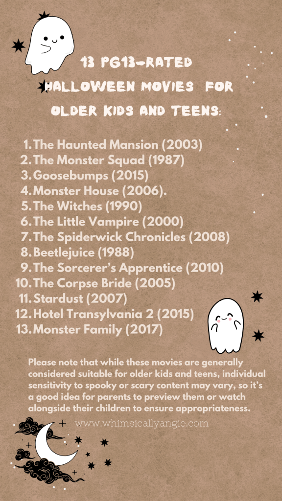 13 PG 13 Rated Halloween Movies for Older Kids and Teens